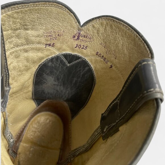 Justin Boots 7.5 E Men's Gray Leather Western Roper Riding Cowboy Work Biker - Picture 11 of 14